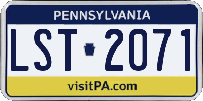 PA license plate LST2071