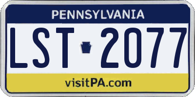 PA license plate LST2077