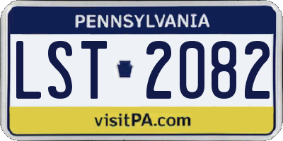PA license plate LST2082