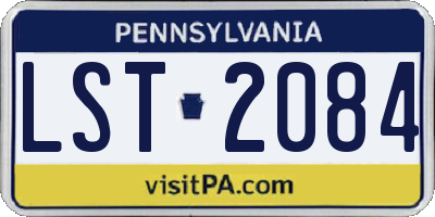 PA license plate LST2084