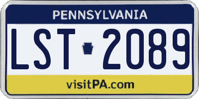 PA license plate LST2089