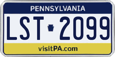 PA license plate LST2099