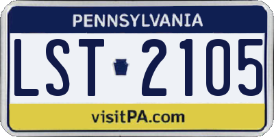 PA license plate LST2105