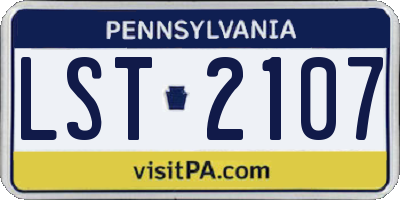PA license plate LST2107