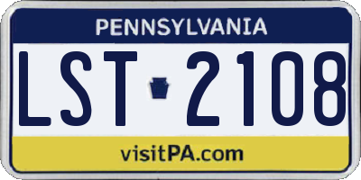 PA license plate LST2108