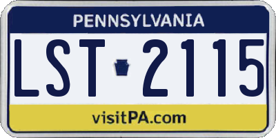 PA license plate LST2115