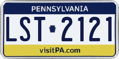 PA license plate LST2121