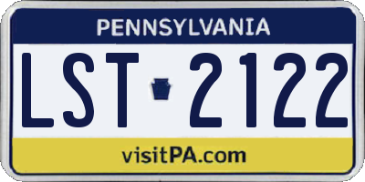 PA license plate LST2122