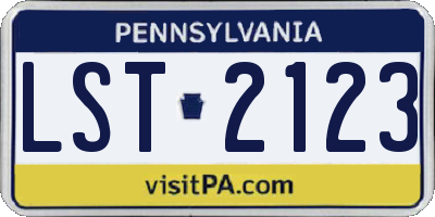 PA license plate LST2123