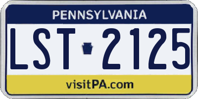 PA license plate LST2125