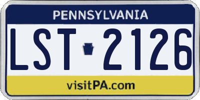 PA license plate LST2126