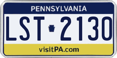 PA license plate LST2130