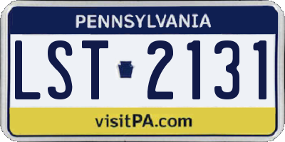 PA license plate LST2131