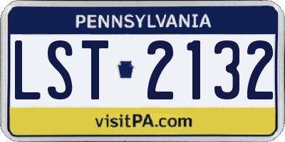 PA license plate LST2132