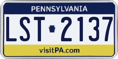 PA license plate LST2137