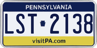 PA license plate LST2138