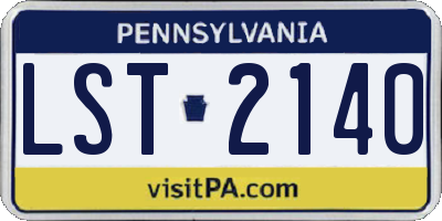 PA license plate LST2140