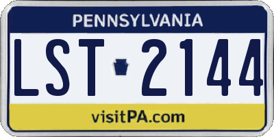 PA license plate LST2144
