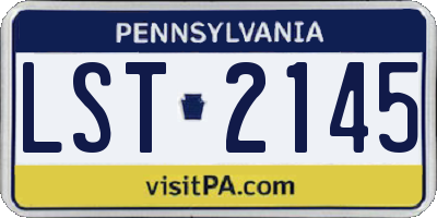 PA license plate LST2145