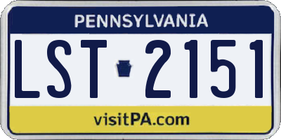 PA license plate LST2151