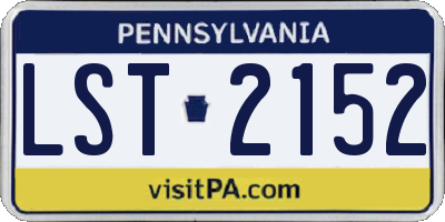 PA license plate LST2152