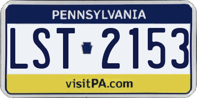 PA license plate LST2153