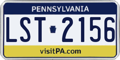 PA license plate LST2156