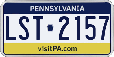 PA license plate LST2157