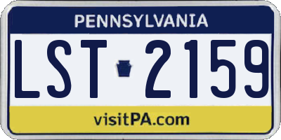 PA license plate LST2159