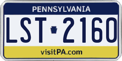 PA license plate LST2160