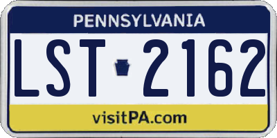 PA license plate LST2162