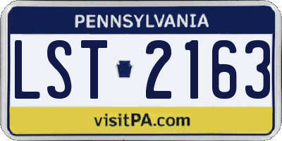 PA license plate LST2163