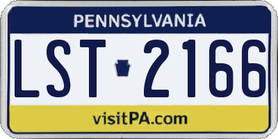 PA license plate LST2166