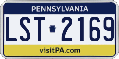 PA license plate LST2169