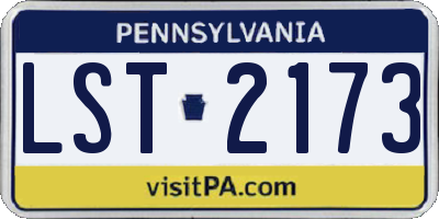 PA license plate LST2173