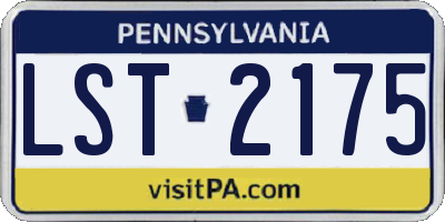 PA license plate LST2175