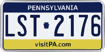 PA license plate LST2176
