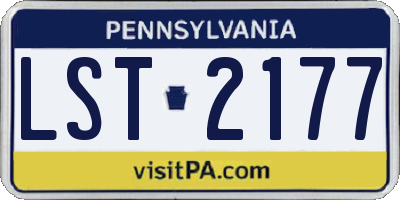 PA license plate LST2177