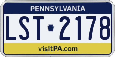 PA license plate LST2178