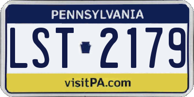 PA license plate LST2179