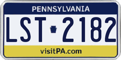 PA license plate LST2182