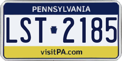PA license plate LST2185