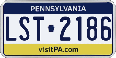 PA license plate LST2186