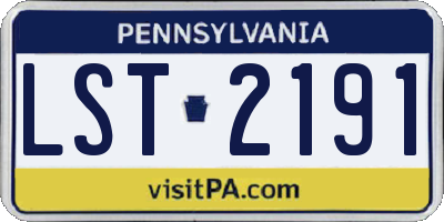 PA license plate LST2191