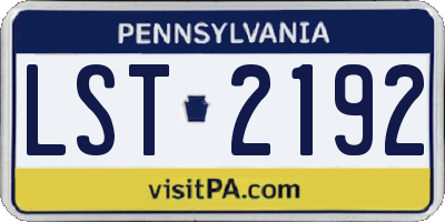 PA license plate LST2192