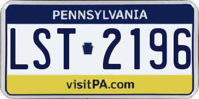 PA license plate LST2196