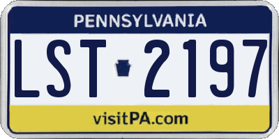 PA license plate LST2197