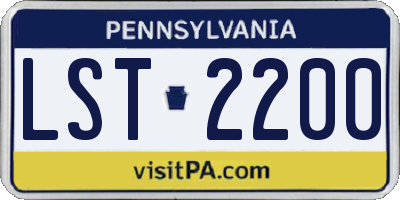 PA license plate LST2200
