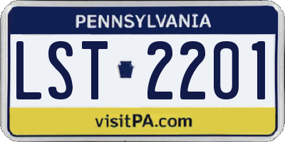 PA license plate LST2201