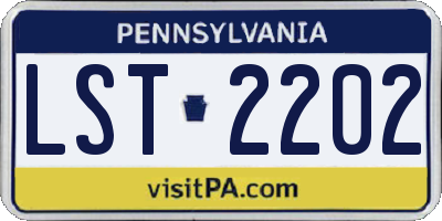 PA license plate LST2202
